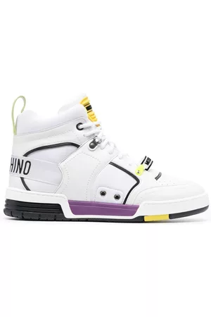 Moschino Men Designer Hi-Tops - Colour-block high-top sneakers - White
