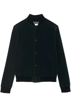 Teddy crêpe satin blouson jacket in beige - Saint Laurent