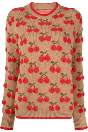 La DoubleJ Cherry intarsia-knit jumper