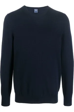 FEDELI Round-neck fine-knit jumper
