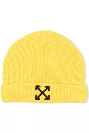 OFF-WHITE Arrows ribbed-knit beanie - Yellow
