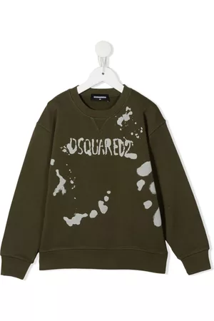 Dsquared2 Boys Hoodies - Logo-print cotton sweatshirt - Green
