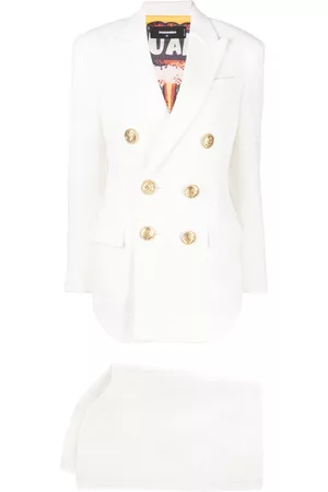 Dsquared2 Women Suits - Fitted double-breasted suit skirt - White