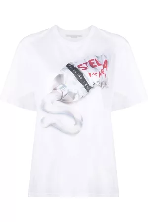 Stella McCartney Women Short Sleeved T-Shirts - Graphic-print short-sleeve T-shirt - White