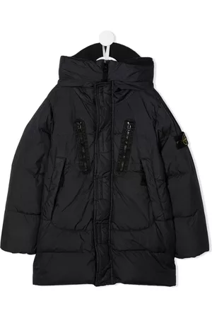 Stone Island Compass-patch hooded down parka - Grey