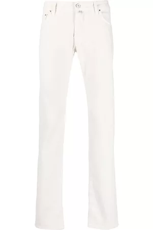 Jacob Cohen Men Skinny Pants - Bard slim-fit straight leg trousers - White