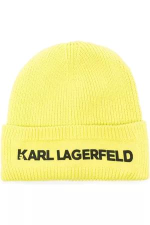 Karl Lagerfeld Boys Beanies - Logo-print knitted beanie - Green