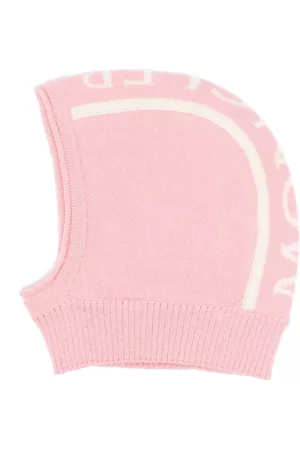 Moncler Hats - Logo-knit chin-strap hat - Pink