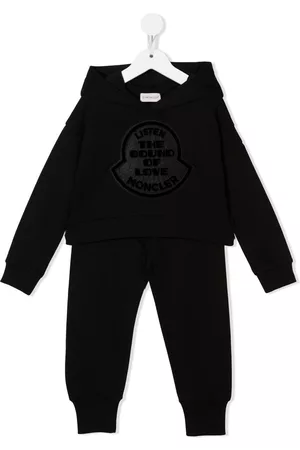 Moncler Sports Hoodies - Logo-print hooded tracksuit set - Black