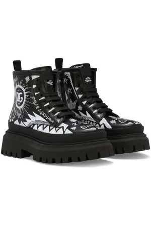 Dolce & Gabbana Logo-print lace-up boots