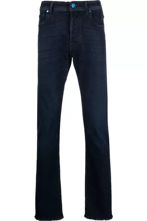 Jacob Cohen Men Slim Jeans - Rear logo-patch slim-cut jeans - Blue