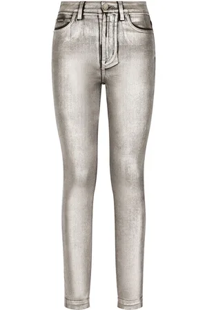 Dolce & Gabbana Audrey metallic-effect skinny jeans