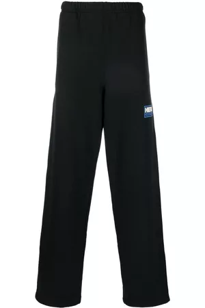 Heron Preston Men Wide Leg Pants - Logo-patch wide-leg track pants - Black