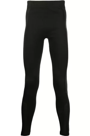 Y-3 Men Sports Leggings - Panelled logo-print running tights - Black