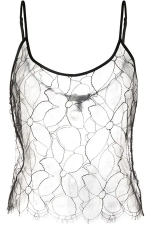 Kiki de Montparnasse Scoop-neck lace camisole top