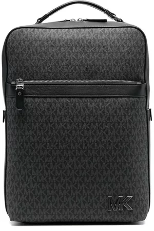 Michael Kors Monogram-pattern logo-plaque backpack - Black