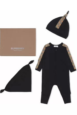 Burberry Bodysuits & All-In-Ones - Vintage check trim three-piece gift set - Black