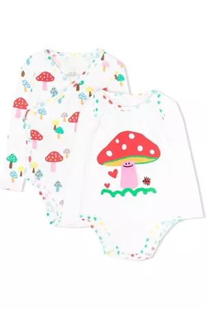 Stella McCartney Mushroom-print babygrow - White