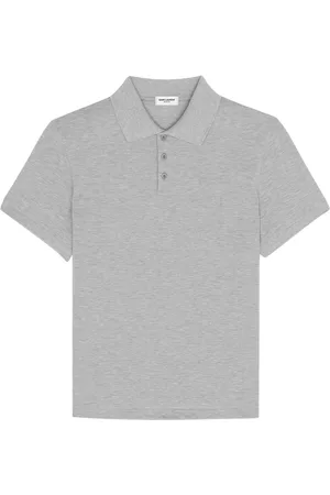 Saint Laurent Short-sleeve cotton polo shirt - Grey