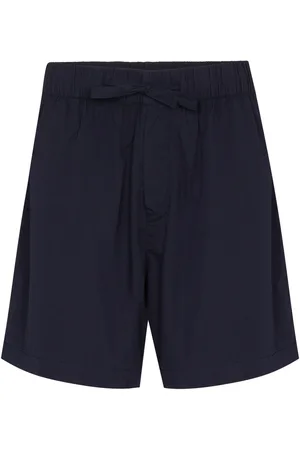 Tekla High-waisted drawstring poplin shorts