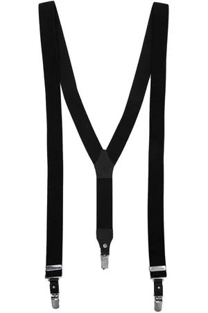 YOHJI YAMAMOTO Men Braces - Leather detail suspenders - Black