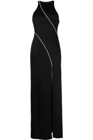 GALVAN Women Evening Dresses & Gowns - X Martha Hunt Crystal Cord slit-detail gown - Black