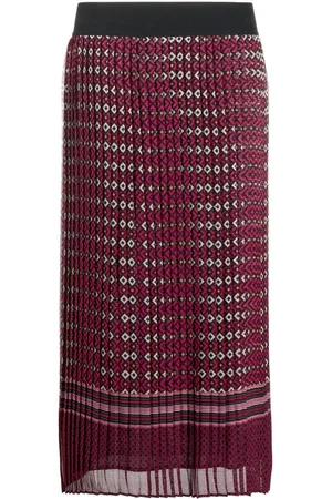 Liu Jo Pleated abstract-print skirt