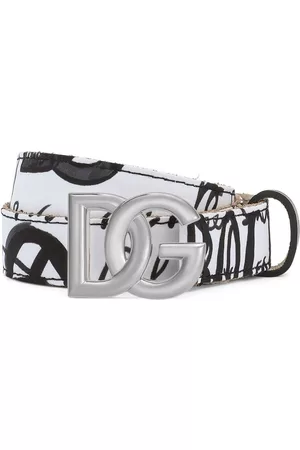 Dolce & Gabbana DG logo graphic-print belt - White