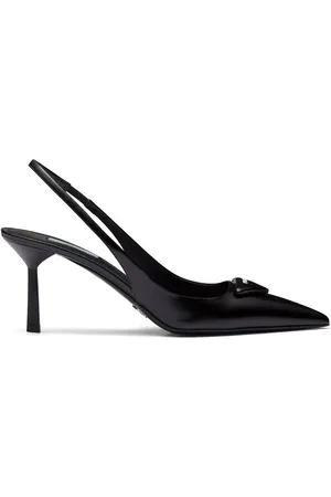 Prada Logo-plaque slingback pumps