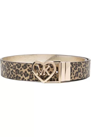 Michael Kors Belts - Logo-plaque leopard-print belt - Brown