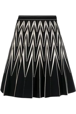 Alexander McQueen Zig-zag pleated mini skirt - Black