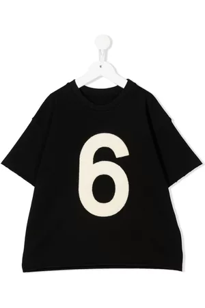 Maison Margiela Girls Short Sleeved T-Shirts - Logo-print short-sleeve T-shirt - Black