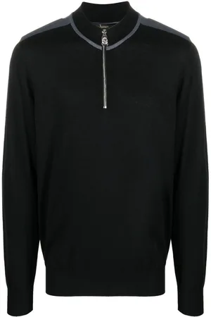 BILLIONAIRE Zip collar silk-cotton jumper