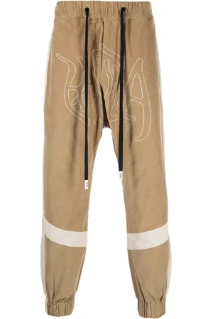 HACULLA Embroidered-logo ribbed drop-crotch pants
