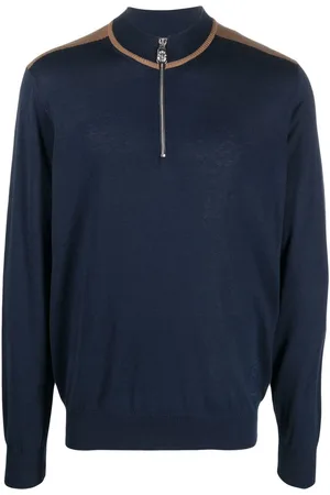 BILLIONAIRE Zip collar silk-cotton jumper