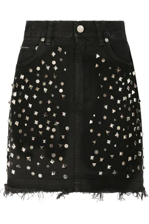 Dolce & Gabbana Floral sequin-embellished Denim Skirt - Farfetch