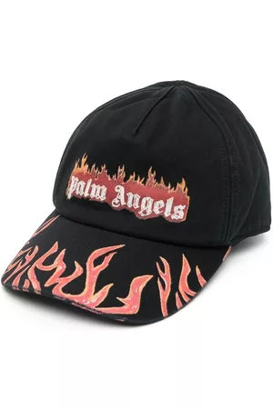 Palm Angels Flames logo-print baseball cap - Black