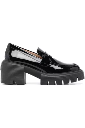 Stuart Weitzman Women Loafers - Soho patent-leather loafers - Black