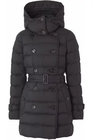 Burberry Women Puffer Jackets - Detachable-hood padded coat - Black