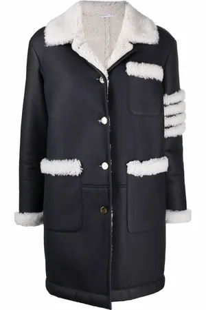 Thom Browne 4-Bar sheepskin coat