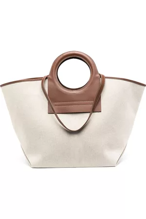 Hereu Calella Leather-trim Felt Tote Bag In Grey Multi