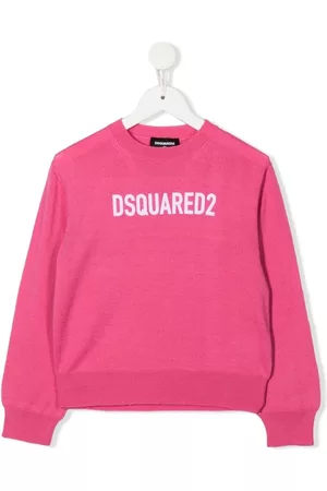 Dsquared2 Girls Hoodies - Logo-print knitted sweatshirt - Pink