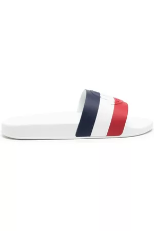 Moncler Men Slippers - Stripe embossed-logo sliders - White
