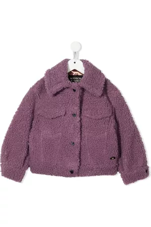 Scotch&Soda Girls Fleece Jackets - Teddy-fleece trucker jacket - Purple