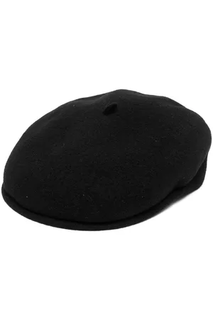 Marine Serre Men Hats - Logo-embroidered beret - Black