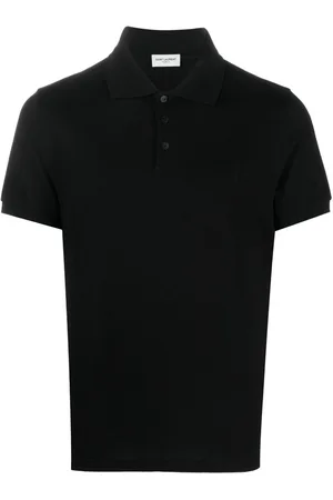 Saint Laurent Embroidered-logo short-sleeved polo shirt