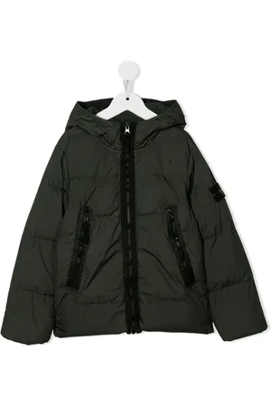 Stone Island Logo-patch hooded puffer jacket
