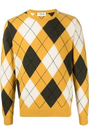 PRINGLE OF SCOTLAND Argyle Sweaters - Argyle Heritage Golf jumper - Yellow