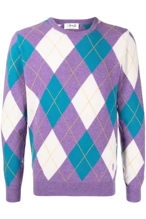 PRINGLE OF SCOTLAND Sweatshirts - Argyle Heritage Golf jumper - Purple
