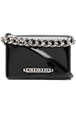 Alexander McQueen Four ring patent-leather tote bag